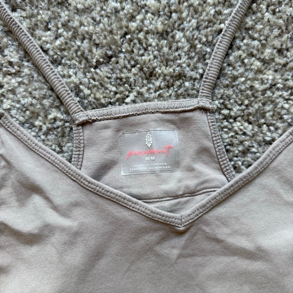 Free People Hot Shot Onesie NWOT Medium Mocha Latte FP Movement - Picture 6 of 7